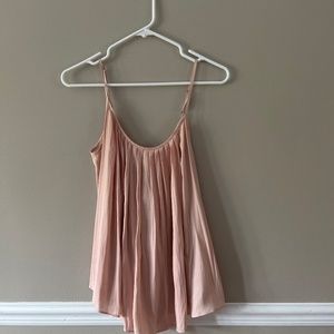 Pleated satin camisole top
